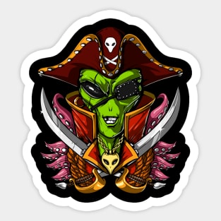 Pirate Alien Sticker